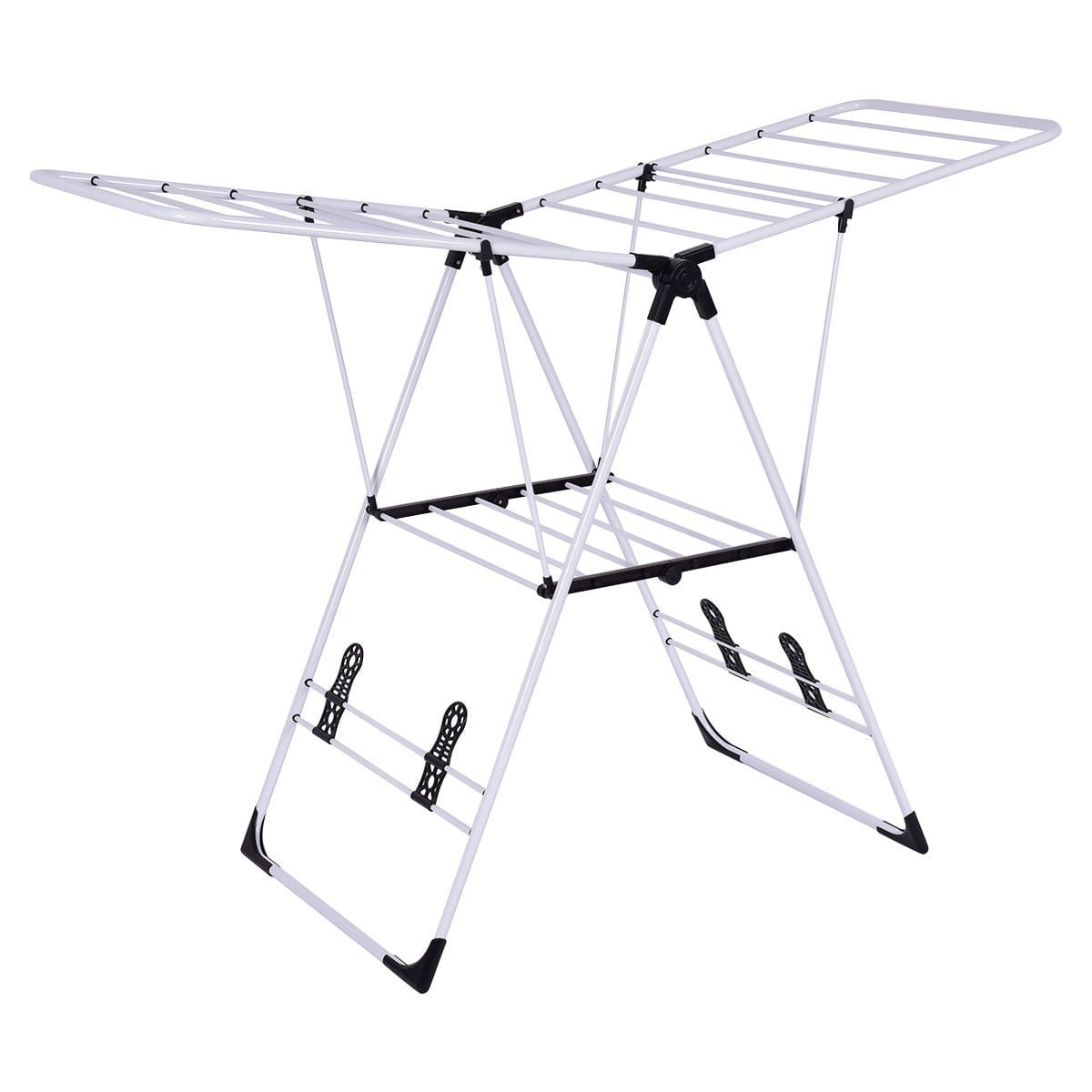 White Portable Laundry Clothes Storage Drying Rack Walmart Com Walmart Com