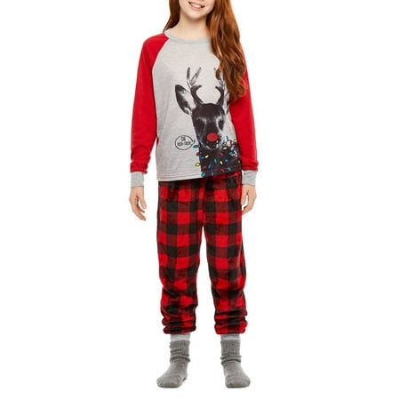 

BrilliantMe Family Matching Christmas Pajamas Sets Deer Print Adult Women Men Kids 2Pcs Parent-child Sleepwear Outfits