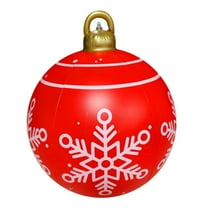 Luoshdecor Inflatable Christmas Light Ball ,Red 23.6 in Large Xmas Inflatables Ornaments Christmas, Snowflakes Blow up Ball with Remote for Outdoor Indoor Yard Porch Lawn