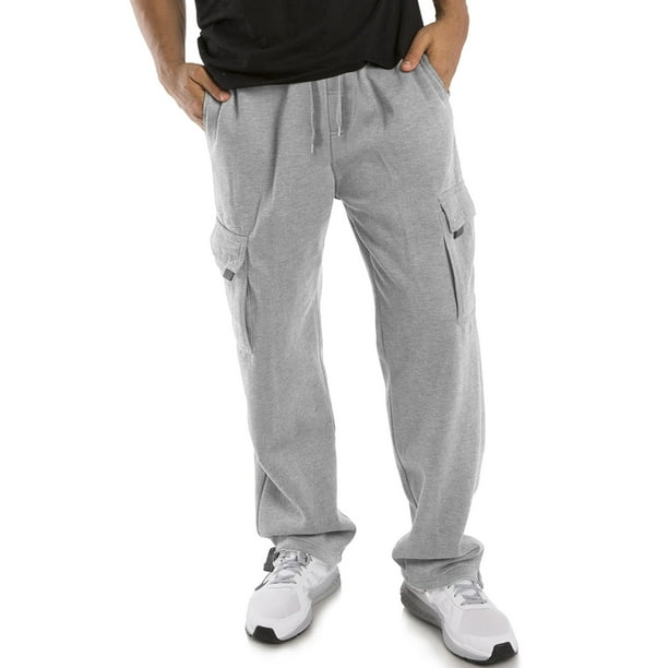 Ma Croix - Ma Croix Mens Fleece Cargo Sweatpants Heavyweight Solid Open ...