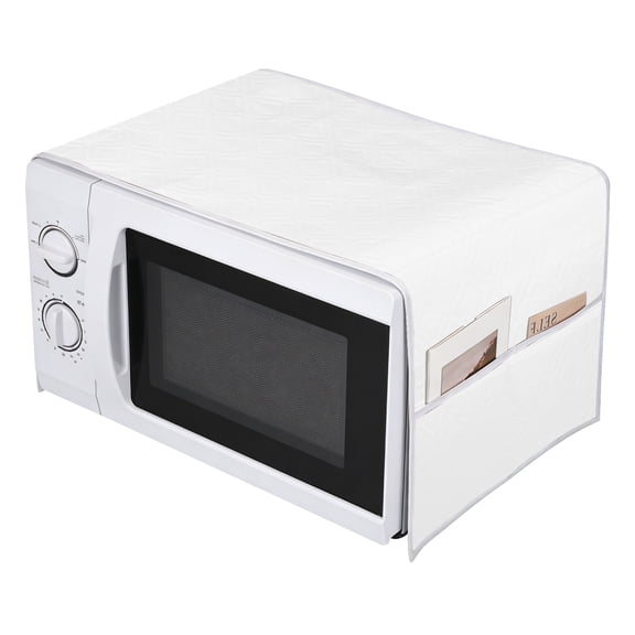 Uxcell Microwave Cloth Cover with Side Storage Pockets 13''x 39''- Waterproof Microwave Dust Proof Cover Fridge Dust Cover for Oven/washer/dryer, Pure White