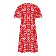 thumbnail image 3 of OKBOP Maxi Dresses for Women Women Plus Size Summer Casual Short Sleeve V Neck Printed Sleeve Dresses Loose Dress Shirt Dress Red XXXXL(16), 3 of 6