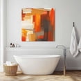 thumbnail image 6 of Wall Art Prints, Burnt Orange Brown Framed Canvas Prints for Bedroom Living Room Bathroom Office, Farmhouse Ombre Abstract Mottled Art Gallery Wrap Wall Art Poster for Gifts Home Decor 16"x16", 6 of 9