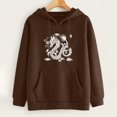 thumbnail image 4 of Sudadera estampada con capucha retro de manga larga suelta divertida vintage para mujer con mangas caídas en los hombros Pompotops  gfhjh7443, 4 of 7