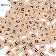 thumbnail image 1 of HEVIRGO 100Pcs Wooden Alphabet Tiles Letter Number Bolcks DIY Crafts Kid Educational Toy, 1 of 10