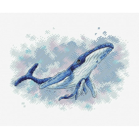 UPC: 4627128735100 | Cross-Stitch Kit Deep Sea Life SM-390 Needlework MP Studia Blue