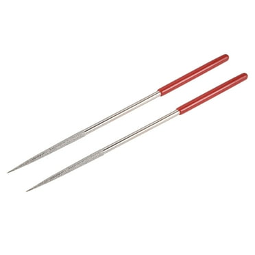 2Pcs 4mm x 160mm Round Diamond Needle File 150 Grit for Metal Glass Stone