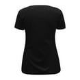 thumbnail image 3 of DuoJiaJ Womens Summer Deep V Neck Tops Sexy Casual Short Sleeve Low Cut Out T Shirts Blouse Women’s Summer Tops Black, 3 of 5