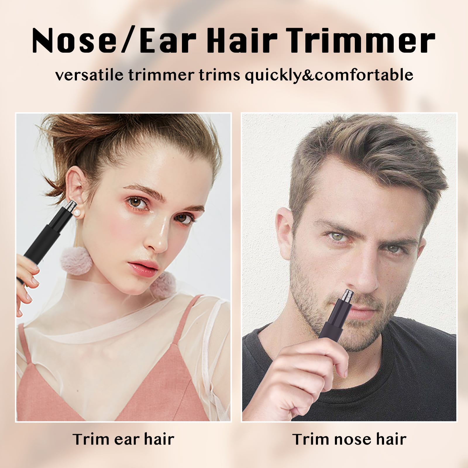 Ear And Nose Hair Trimmer For Men And Women Professional & Painless With  Stainless Steel Blad & Ipx7 Waterproof System Room-Saving & Lightweight Is  Ideal For Road Trips And Travel 