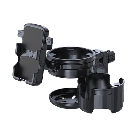 Motorcycle Drink Holder And Phone Support Bracket With Secure Mounting For Handlebars Plastic