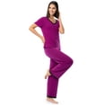 thumbnail image 3 of Fruit of the Loom Women's Soft & Breathable V-Neck Short Sleeve Top & Pajama Pant Set, Sizes S-4X, 3 of 10