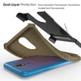 thumbnail image 4 of Brown Tri-Shield Rugged Case Cover [with Metal Kickstand + Wrist Strap Lanyard] for AT&T LG Xpression Plus 2 Phone (LMX420), 4 of 9