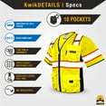 thumbnail image 5 of KwikSafety (Charlotte, NC) EXECUTIVE Safety Vest (10 Pockets) Class 3 ANSI OSHA High Visibility Reflective Heavy Duty Mesh Zipper HiVis Construction Work Site HiViz Men Women | Yellow Small, 5 of 6