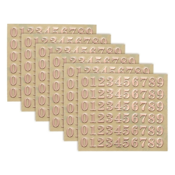 6 Sheets Letter Stickers 0.35" 3D Mini Letter Stickers Alloy Self Adhesive Alphabet Stickers (Rose Gold, Lowercase)