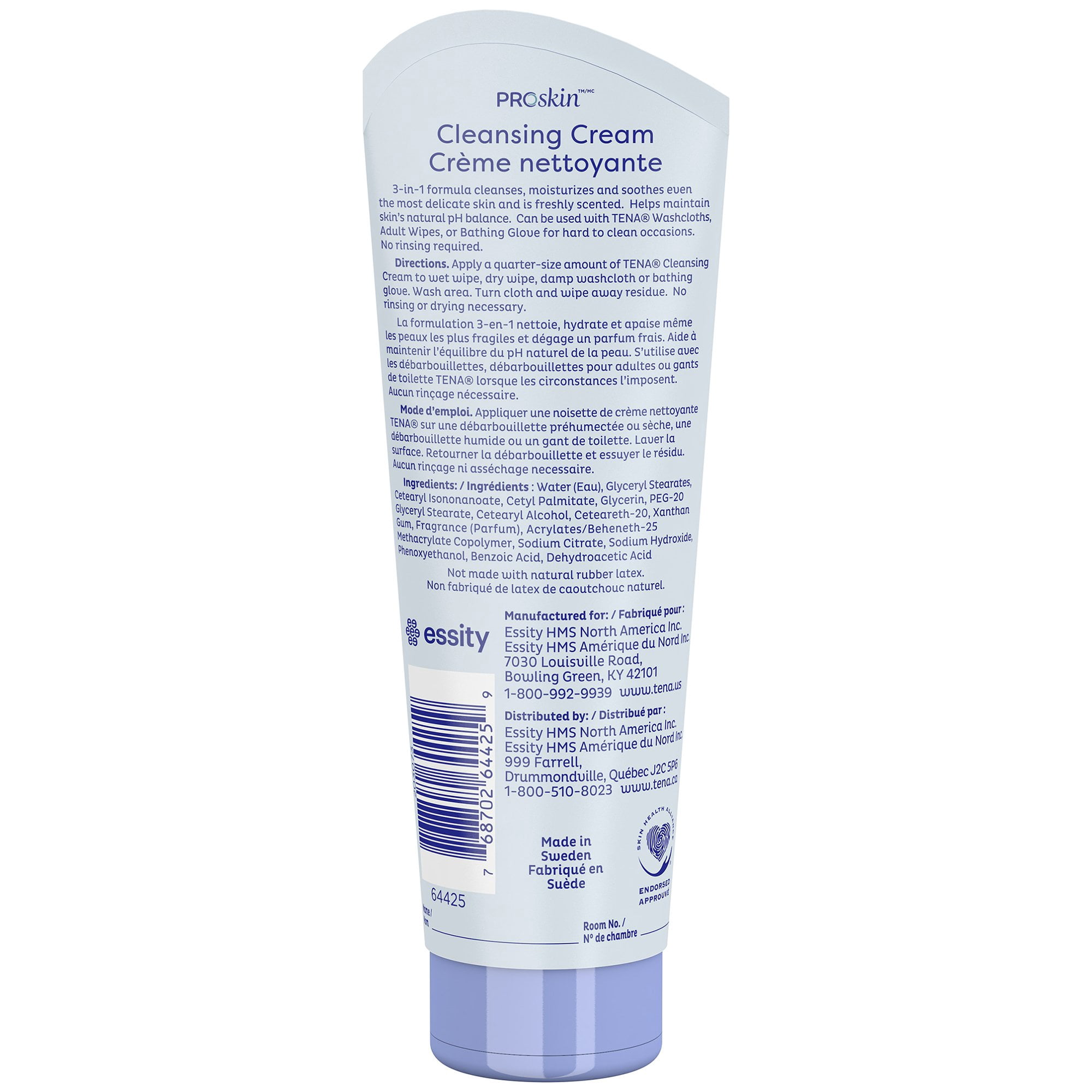 TENA ProSkin Cleansing Cream Cream Rinse-Free Body Wash Tube Mild Scent 8.5 oz. 64425 10 Ct