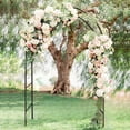thumbnail image 6 of Petoto Garden Arch Trellis, 7.9ft Metal Arbor Trellis Indoor Outdoor, Climbing Plants Support Frame for Wedding Party Garden Decoration, Black, 6 of 9