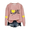 thumbnail image 5 of Baqcunre Womens Hoodies Women's Love Tennis Casual Hoodie Long Sleeve Sweatshirts Soft Printed Shirts Women's Winter Sweatshirt Tops Crewneck Sweatshirts Plus Size Tops Pink M, 5 of 6