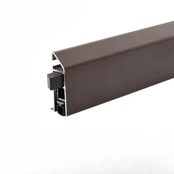 Surface Mounted Automatic Door Bottom, Door Draft Stoppers, Auto Threshold. 40 inches, Brown, LEFT Version, Peel-and-Stick, Tool-Free Installation, Works with Wood, Glass or Metal Doors