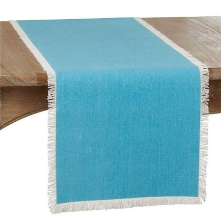 

SARO 443.A1672B Table Runner with Fringe Border Design