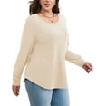 thumbnail image 3 of a.Jesdani Womens Plus Size Sweatshirts Soft Crewneck Pullover Sweatshirt Fall Warm Womens Long Sleeves Tops 3X, 3 of 12