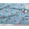 thumbnail image 2 of Soimoi polyester Crepe Fabric Hummingbird,Leaves & Rose Floral Decor Fabric Printed Yard 52 Inch Wide, 2 of 3