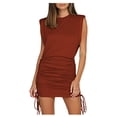 thumbnail image 1 of Robe Épaules Dénudées pour Femmes Mode Été Femmes Solide Confortable Col Rond Été Robe Sans Manches pour Femmes Robe Sexy Sans Manches pour Femmes Robe d'Été Femmes, 1 of 7
