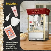 Great Northern Popcorn 8oz Matinee Popcorn Machine with Accessories, Red