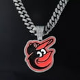 thumbnail image 3 of Orioles GEM Chain Necklace – Silver Bling Pendant with 24-Inch Hip Hop Chain –Baltimore Baseball Fan Jewelry, 3 of 3