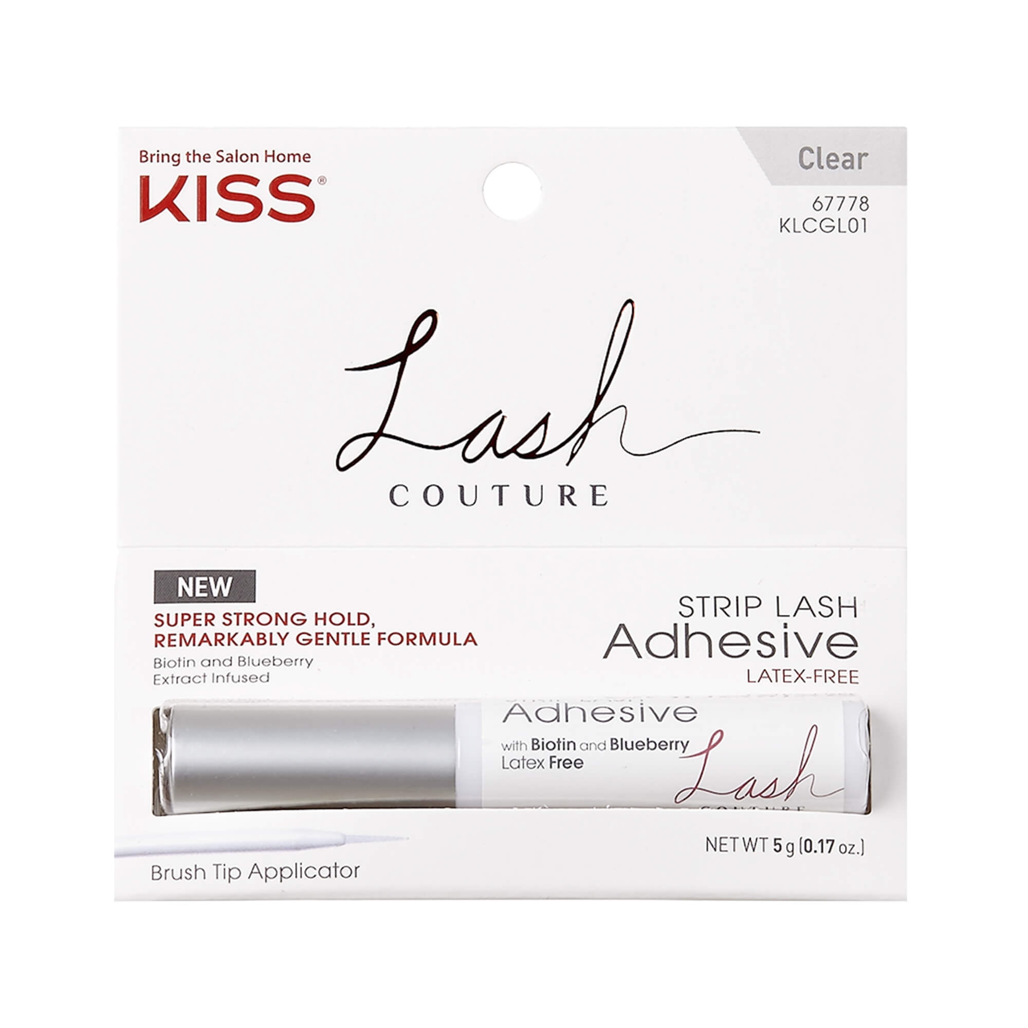 KISS The New Natural, False Eyelashes, Nude Blazer, 12 mm, 4 Pairs and Lash Couture Latex-Free Super Strong Strip Eyelash Adhesive, Clear Liquid, 0.17 oz Set