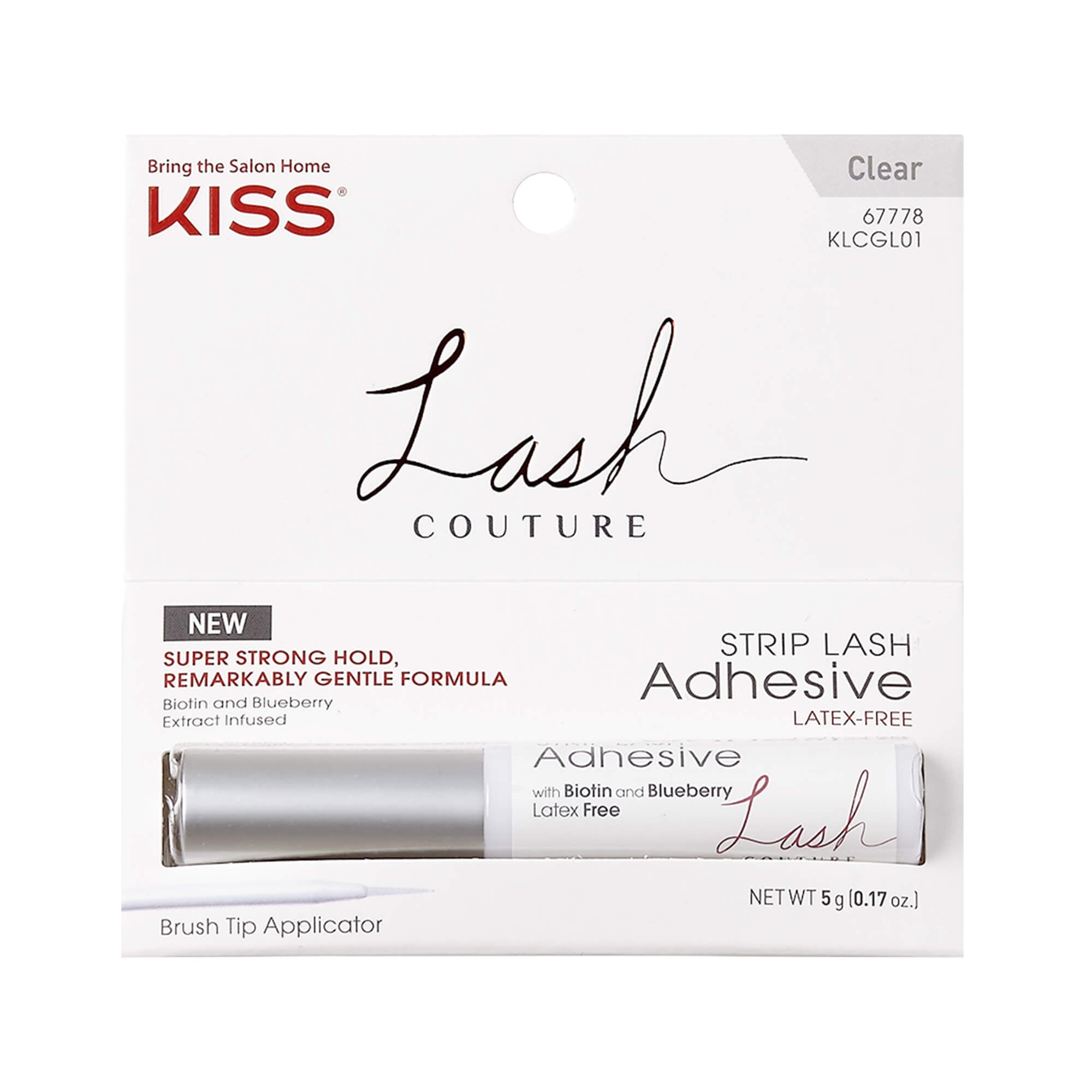 Kiss Lash Couture Latex-Free Super Strong Strip Eyelash Adhesive, 5 g (0.17 oz.) - Clear