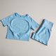 thumbnail image 2 of Conjunto de Yoga sin costuras para mujer, Top corto de manga corta para Fitness, camisetas, pantalones cortos para correr, ropa de entrenamiento para gimnasio, conjunto de 2 piezas, 2 of 6