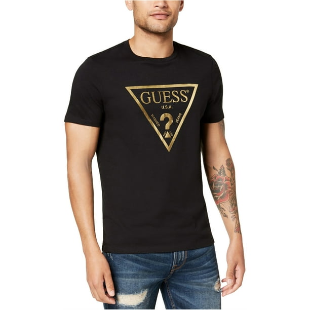 GUESS Camiseta grafica con logotipo clasico para hombre color negro XXL Guess Camiseta grafica Bodega Aurrera en linea