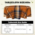 thumbnail image 6 of Orange Plaid 60 inch Round Tablecloth Yellow Buffalo Plaid Circle Tablecloths Fall Autumn Circular Table Cloth Polyester for Festive Kitchen Holiday Decor, 6 of 6