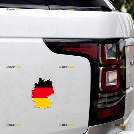 German Map Outline Flag Germany Car Magnet Magnetic Sticker Decal - 2 Pack Reflective 4" - for Truck Door Fridge Reusable Waterproof