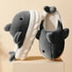 thumbnail image 1 of Pantuflas Divertidas De Algodón Con Tiburón Cute Shark Home Zapatos de felpa Cómoda zapatilla de algodón cálida y peluda (Gris 42 43), 1 of 8