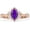 Amethyst Cubic Zirconia with Rose Tone, variant on Marquise Halo Beaded Ring White Opal Cubic Zirconia White Tone 925 Sterling Silver, Size 7