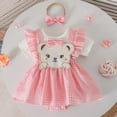 thumbnail image 2 of HCNTES Toddler Girl Clothes Newborn Infant Outfits Ruffle Romper+ Soft Pants + Cute Headband Sets for Baby Girls(Z01-Pink,3-6 Months), 2 of 9