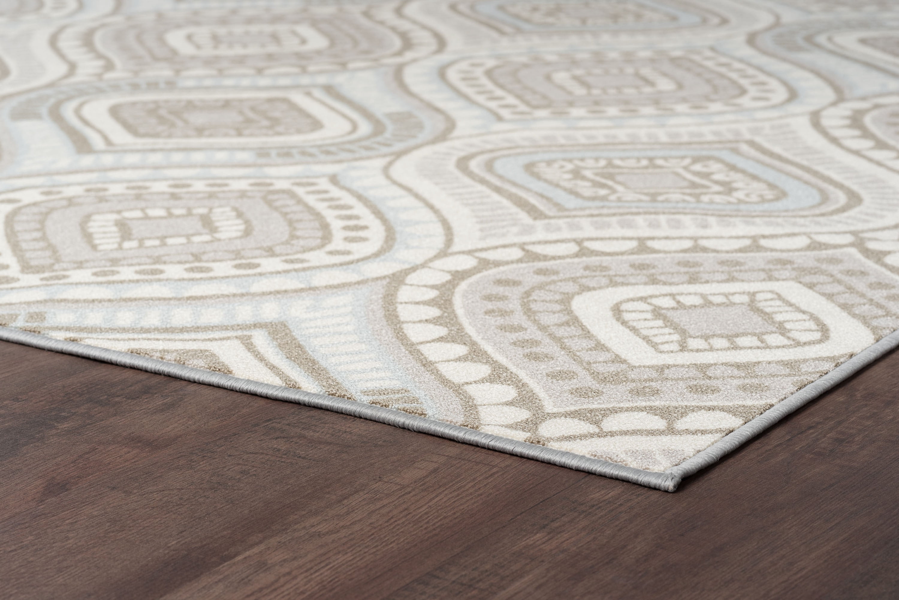 Contemporary 2x8 Area Rug (2'3'' x 7'6'') Geometric Taupe, Gray Indoor Runner Easy to Clean