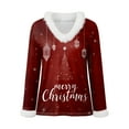 thumbnail image 4 of Gubotare Women's Fashion Slim V-Neck Blouse with Warm Faux Furry Collar Christmas Pullover Women's Winter Sweater Tops (Watermelon Red,M), 4 of 4
