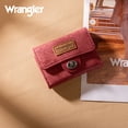 thumbnail image 4 of Wrangler Women's Wallet Minimalist Small Pocket Wallet Trifold Money Organizers Cute Ladies Wallet with Zipper Coin Pocket, Burgundy, 4 of 7