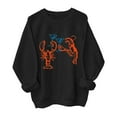 thumbnail image 2 of Sweatshirts Trendy Graphic Novelty Red Lobster Print Sweatshir Cotton Crew Shirt for Women Men Fashion Hoodies & Sweatshirts (Black,X-Large), 2 of 4