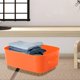 thumbnail image 3 of Caja de almacenamiento de escritorio, contenedor con asa, contenedor de almacenamiento, organizador de cosméticos apilable, cesta de almacenamiento de Naranja, 3 of 6