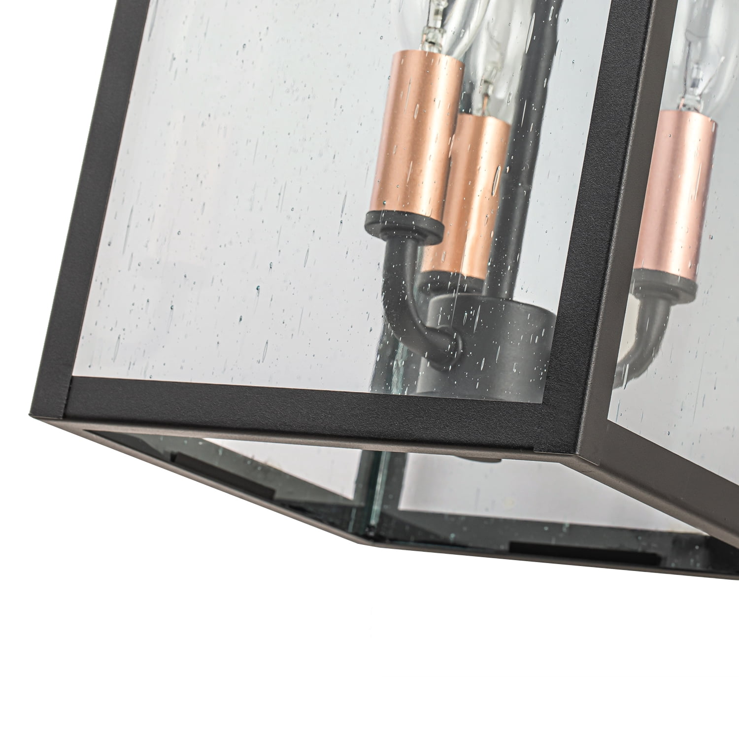 17.75"H Outdoor Wall Sconce with Rose Gold 3-Light Candelabra