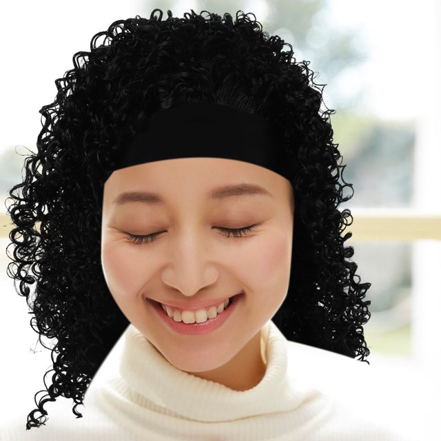 WASHWEPE Peluca Rizada Corta Para Mujer Con Natural Y Transpirable