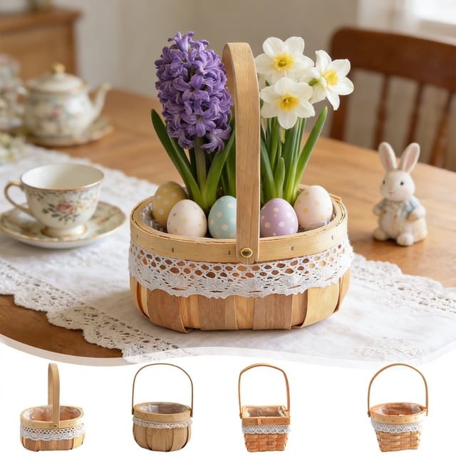 Cesta De Mano De Calidad 1 cesta de mimbre beige para flores, hecha a mano, de madera, tejida a mano, arreglo decorativo, regalo Rkxzt