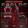 thumbnail image 3 of JONPONY Big and Tall 500LBS Gaming Chair, Ergonomic Design with 2D Armrests,PU Leather with Footrest and Lumbar Support, High Back Office Chair Support 8 Hours Long Sitting, Computer Chair,Red, 3 of 8