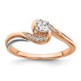 thumbnail image 1 of 14K White & Rose Gold Real Diamond Complete Engagement Ring, 1 of 1