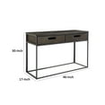 thumbnail image 5 of Nia 46 Inch Console Side Table, 2 Gliding Drawers, Pine Wood Veneer, Brown, 5 of 5