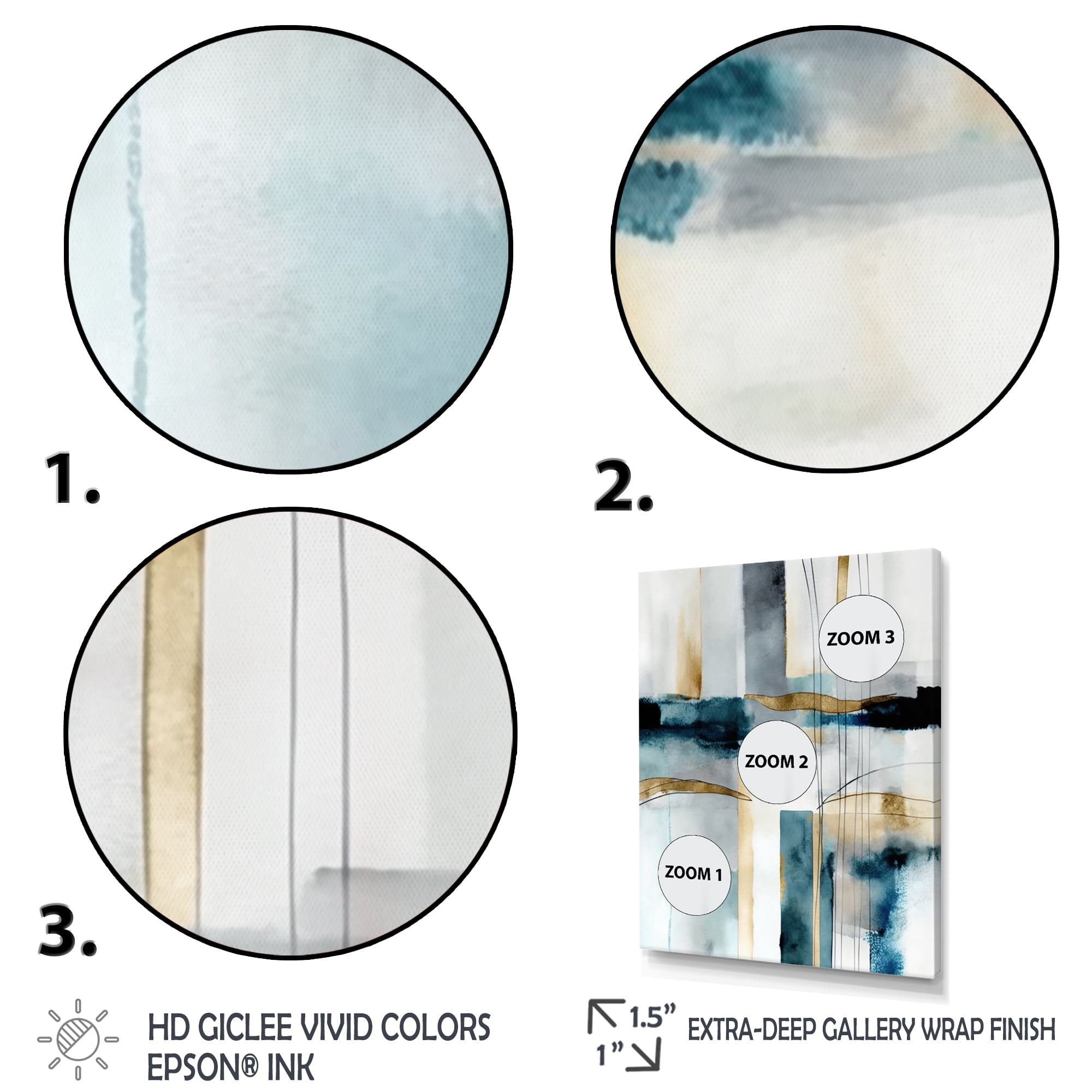 Designart Abstract Transitional Modern Shapes IV Canvas Wall Art