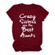 thumbnail image 1 of Gibobby Blusa de Trabajo de Manga Corta Mujeres Casual Impresión Manga Corta Tops Blusa Cuello Redondo Casual Tee Túnica Camisas(Vino,M), 1 of 3